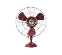 Pendule métal Rouge en forme de vieux Ventilateur