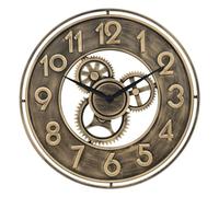 Pendule murale en métal aspect Or Vintage D 48 cm - Atmosphera