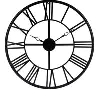 Pendule Murale Métal ""Vintage"" 70cm Noir