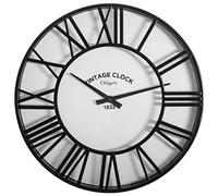 Pendule Murale Noir rétro et Vintage D 35 cm - Atmosphera