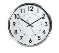 Pendule murale silencieuse ronde en métal gris taille : Diamètre 35 cm