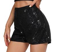 PengFaXin Short de soirée à paillettes taille haute élastique pour femme