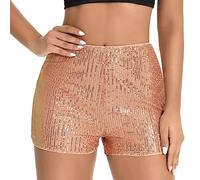 PengFaXin Short de soirée à paillettes taille haute élastique pour femme