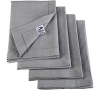 Penguin Home 100% Aspect Lin Serviette de Table en Coton 6-Pièce Set, Solide Gris