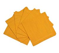 Penguin Home 100% Aspect Lin Serviette de Table en Coton 6-Pièce Set, Solide Ocre
