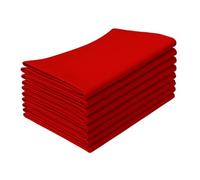 Penguin Home Lot de 12 Serviettes en Tissu réutilisables 100% Coton, Tissage sergé, Douces et durables, parfaites pour Les hôtels, Les Restaurants et Les événements, Rouge, 45 x 45 cm