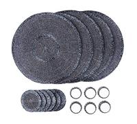Penguin Home Lot de 18 Sets de Table, Dessous de Verre et Ronds de Serviette en Perles de Verre, Gris et Anthracite, Sets de Table Ronds, fabriqués à la Main par des Artisans Indiens qualifiés,D:32cm