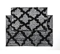 Penguin Home Lot de 2 Tapis de Bain 100% micropolyester Noir 50 x 80 et 40 x 60 cm