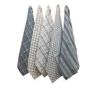 Penguin Home Lot de 5 torchons de Cuisine 100% Pur Coton, Doux et durables, lavables en Machine, 65 x 45 cm, Bleu