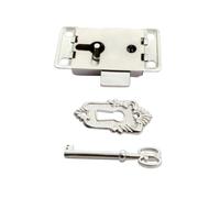 PENIKOKO 2pcs Loquets Serrure Vintage en Fer pour Coffret à Bijoux, Finition Argenté Antique, Forme Élégante, Facile à Installer, pour Maison ou Bureau