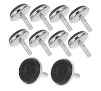 PENIKOKO Lot de 10 Pieds Réglables en Tôle Noire pour Meubles, Pieds de Nivellement Flexibles et Multipurpose, Adaptés pour Tables et Bureaux