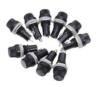 PENIKOKO Lot de 10 Porte-Fusibles à Montage sur Panneau 5X20 MM en Verre Capuchon à Vis Support Électrique 250V/10A 125V/15A pour Protection de Tube Fusible et Installation Sécurisée