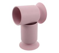 PENIKOKO Lot de 2 Porte-brosses de Comptoir en Silicone Ventouse, Pot Adhésif pour Pinceaux de Maquillage, Organisateur Compact Rose Macaron, Rangement Stable pour Salle de Bain et