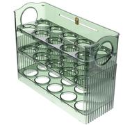 PENIKOKO Organisateur à Œufs en Pet pour Réfrigérateur, Porte-œufs Ménager à 3 Couches Rangement Vertical et Bac Élargi, pour Cuisines Familiales