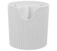 PENIKOKO Organisateur Cosmétique Transparent à Compartiments, Porte-pinceaux de Maquillage Blanc, Seau de Rangement Multifonction pour Stylo et Eyeliner, Accessoire de Salle de Bain