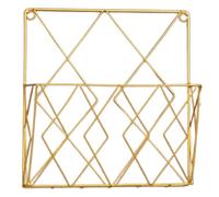 PENIKOKO Porte Revue Mural Support Pratique pour Magazines et Documents Étagère de Rangement Murale en Fer Doré Résistant Rouille pour Salon ou Bureau