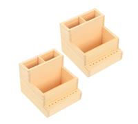 PENIKOKO Présentoir en Bois Double Couche pour Embouts de Perceuse à Ongles Organisateur Compact pour Rangement de 10 Forets Support Portable pour Accessoires Nail Art Boîte de