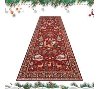 Penlimly Tapis De Noël pour Couloir | Décoration Noël Motifs Bonhommes Neige Sapin Père - Tapis Couloir de,pour Intérieur Chambre Salon Salle De Bain Entrée Couloir Cuisine Chevet