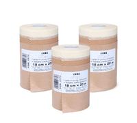 PENNELLIFICIO 2000 Lot de 3 rouleaux en papier avec ruban adhésif pour masquage, protection murale, plinthe, meubles, dimensions 18 cm x 20 m - Fabriqué en Italie