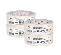PENNELLIFICIO 2000 Lot de 4 rubans en papier pour masquage et peintres, élimination sans résidu, anti-taches, dimensions 36 mm x 45 m - Fabriqué en Italie
