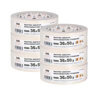 PENNELLIFICIO 2000 | Lot de 6 rubans en papier pour masquage et peintres, enlèvement sans résidu, anti-taches, dimensions 36 mm x 45 m - Fabriqué en Italie