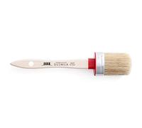 Pennellificio 2000 Pinceau Ovale, Pinceau Rond, avec Manche en Bois, pour Tubes, fenêtres, Coins, plinthes, pour Mur, plaques de plâtre, pour Vernis et peintures à l'eau, Virole 3,7 x 4 cm, fabriqué
