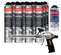 PENOSIL Pack de 11 Mousses PU Pulvérisables EasySpray Foam 111 700ml + Nettoyant FoamCleaner 929 500ml Penosil + Pistolet
