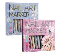 Pens - Quick-Drying Smudge-Proof Drawing Markers | 15x13.2cm Set, 150g Weight, Regular & Colors, Fine-Tip Nail Cosmetics for Everyday Styling, Studio Use