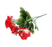 Pensées artificielles printanières en soie - 32 cm de long - Fleurs artificielles réalistes pour maison, hôtel, centre commercial, décoration de mariage - Blanc, rouge, violet, jaune (rouge)