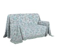 PENSIERI DELICATI Housse de canapé 180 x 290 cm, fabriquée en Italie, Drap Housse 100% Coton Pur, Motif Marine, Vert, idéal comme Drap d'ameublement, protège-canapé ou Couvre-lit d'été (1 Place)