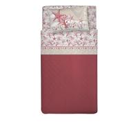PENSIERI DELICATI Parure de lit 1 Place et demie 100% Coton, Parure de lit 1 Place et demie 120 x 200 cm, avec Drap Plat, Dessus et 1 taie d'oreiller, fabriquée en Italie, Fantaisie Marine Rouge