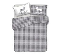 PENSIERI DELICATI Parure de lit Double 100% Coton, avec Housse de Couette 250 x 200 cm et 2 taies d'oreiller 52 x 82 cm, fabriquée en Italie, Housse de Couette Lavable en Machine à 40 °, Motif