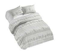 PENSIERI DELICATI Parure de lit Double 100% Coton, avec Housse de Couette 250 x 200 cm et 2 taies d'oreiller 52 x 82 cm, fabriquée en Italie, Housse de Couette Lavable en Machine à 40 °, Fantaisie