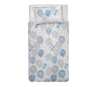 PENSIERI DELICATI Parure de lit Simple 100% Coton, avec Sac 155 x 200 cm et 1 taie d'oreiller 52 x 82 cm, fabriquée en Italie, Housse de Couette Lavable en Machine à 40 °, Motif Ballons Bleus
