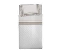 PENSIERI DELICATI Parure de lit Simple, Flanelle 100% Coton Chaud et Doux, Parure de lit 1 Place 90 x 200 cm, avec Drap Plat, Dessus et 1 taie d'oreiller, fabriquée en Italie, 30101 Dublin Beige