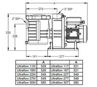pentair - pompe à filtration 2 cv, 27m3/h mono ultraflow 27m Ultra-Flow Plus
