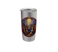 Pentecôte Saint-Esprit Colombe Apôtres Cathédrale Art mosaïque Gobelet isotherme en acier inoxydable double paroi