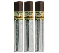 Pentel 0,3 mm Taille crayon hb Dureté Abat-jour de rechange Recharge mines Hi pollymer Super pour crayons & mécanique automatique (Lot de 3 tubes - 36 pièces)