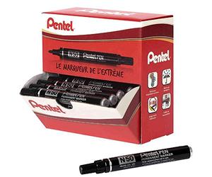 PENTEL 10266 Marqueur Permanent N50 Pointe Ogive 4,3mm Tracé 2,2mm Assorties