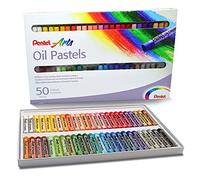 PENTEL 41654 Pastel Huile Corps Rond Enrobage Papier Non Salissant Diamètre 8mm Huile Phn Lot de 50 Assorties
