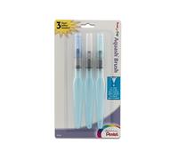 Pentel Arts Aquash FRHBFMBP3 Lot de 3 pinceaux à Eau avec Pointes Assorties