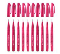 Pentel Arts Brush Sign Pen SES15C-B2X, Feutre pinceau, Rouge framboise, Lot de 10
