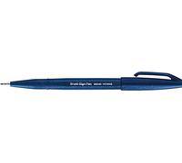 Pentel Arts Brush Sign Pen SES15C-CAX, Feutre pinceau, Bleu nuit, Lot de 10