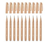 Pentel Arts Brush Sign Pen SES15C-E2X, Feutre pinceau, Brun, Lot de 10