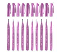 Pentel Arts Brush Sign Pen SES15C-P2X, Feutre pinceau, Mauve, Lot de 10