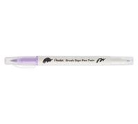 Pentel Arts Brush Sign Pen Twin SESW30C Lot de 10 feutres pinceau bi-pointe, Pointe large et fine, Acquarellable, Lilas