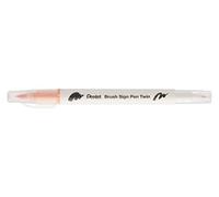 Pentel Arts Brush Sign Pen Twin SESW30C Lot de 10 feutres pinceau bi-pointe, Pointe large et fine, Acquarellable, Orange pâle