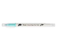 Pentel Arts Brush Sign Pen Twin SESW30C Lot de 10 feutres pinceau bi-pointe, Pointe large et fine, Acquarellable, Vert émeraude