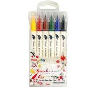 Pentel Arts Brush Sign Pen Twin SESW30C Pochette de 6 feutres pinceau bi-pointe, Pointe large et fine, Acquarellable, Couleurs assorties