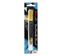 Pentel Arts Dual Metallic Brush XGFH Feutre pinceau encre gel métallisée irisée, pointe nylon, traits fins à larges, 2 effets de couleur or